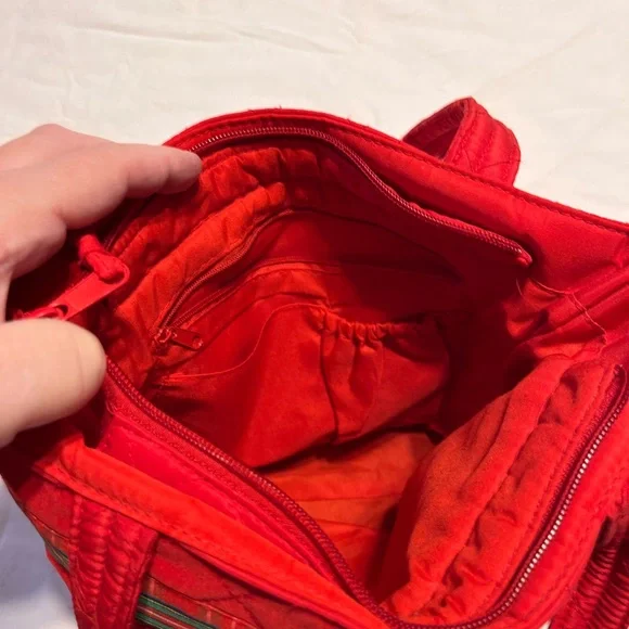 Festive Quilted Red Holiday Purse Tote and Wallet - Picture 6 of 15